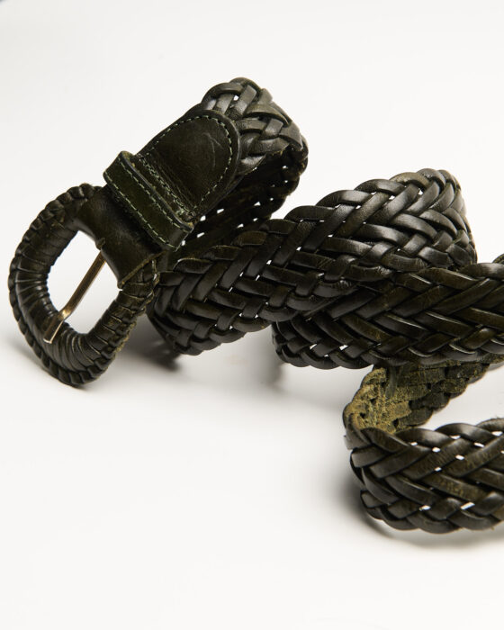 Плетеный ремень из натуральной кожи — фото 5