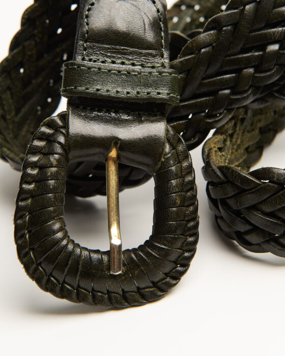 Плетеный ремень из натуральной кожи — фото 6