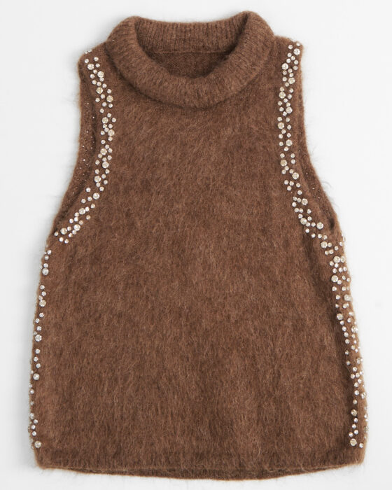 Винтажный жилет с кристаллами