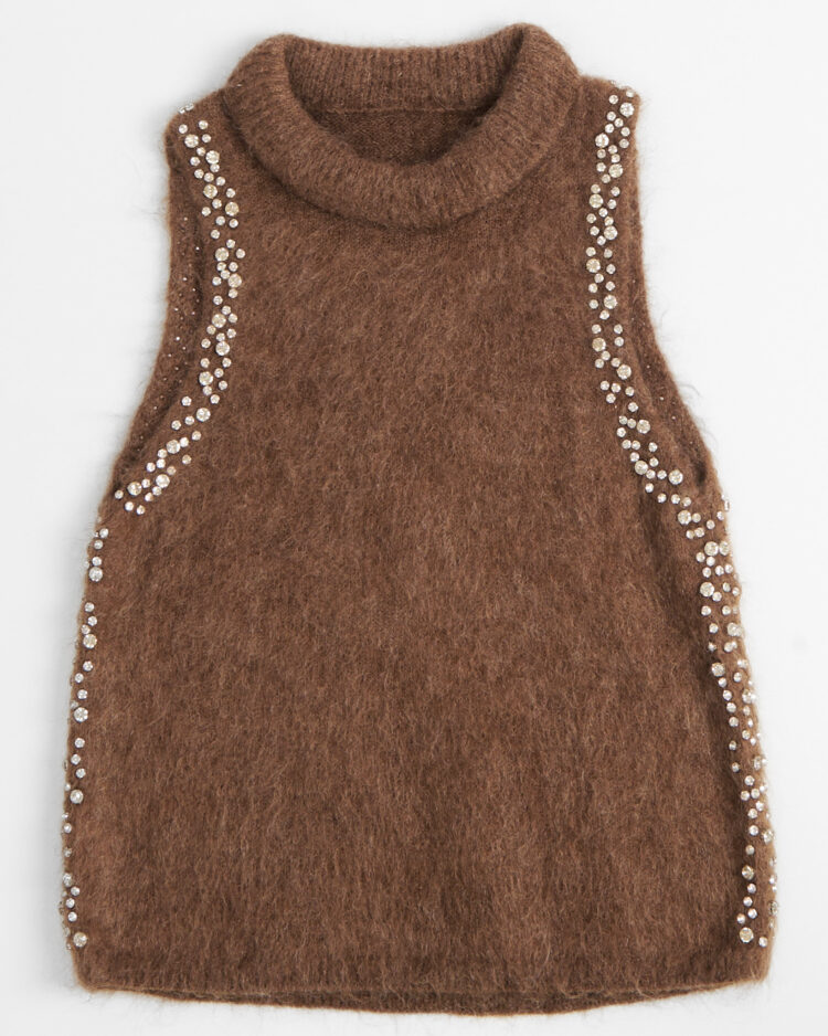 Винтажный жилет с кристаллами