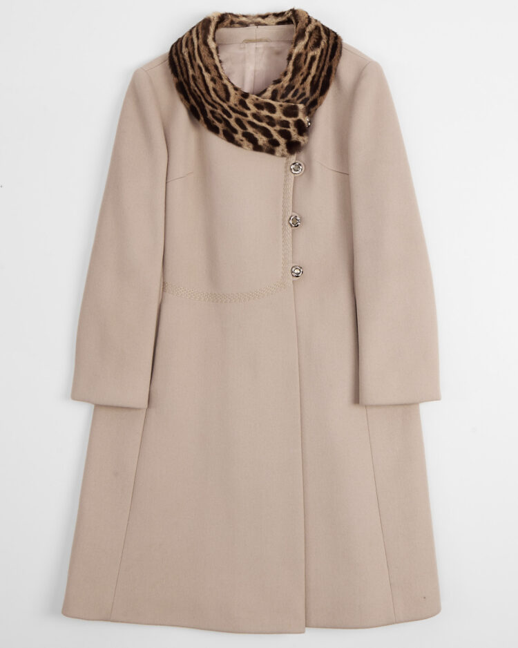 Пальто с леопардовым воротником Gerlach