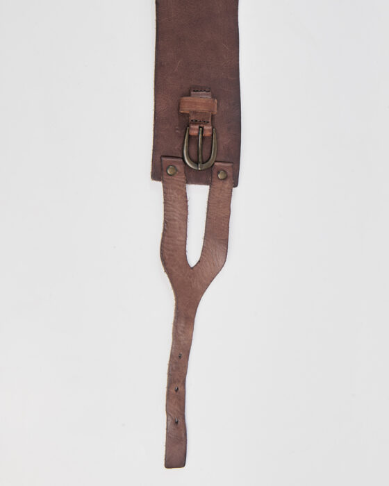 Винтажный пояс из кожи с двойной пряжкой — фото 4