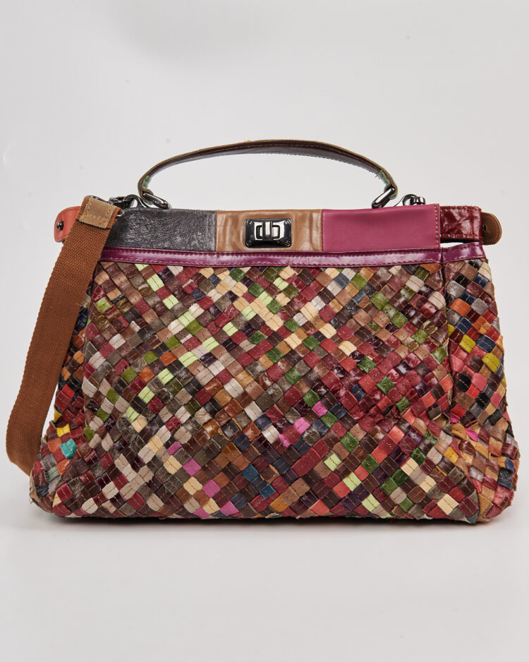 Винтажная сумка из плетёной кожи