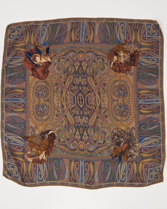 Винтажный шелковый платок