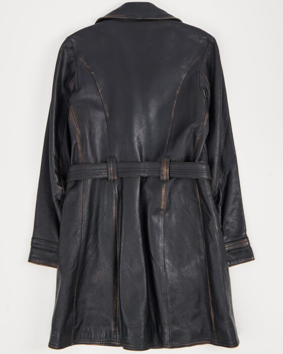 Винтажный кожаный тренч made in Italy Vera Pelle — фото 2