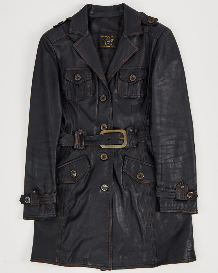 Винтажный кожаный тренч Vistagliano A+C