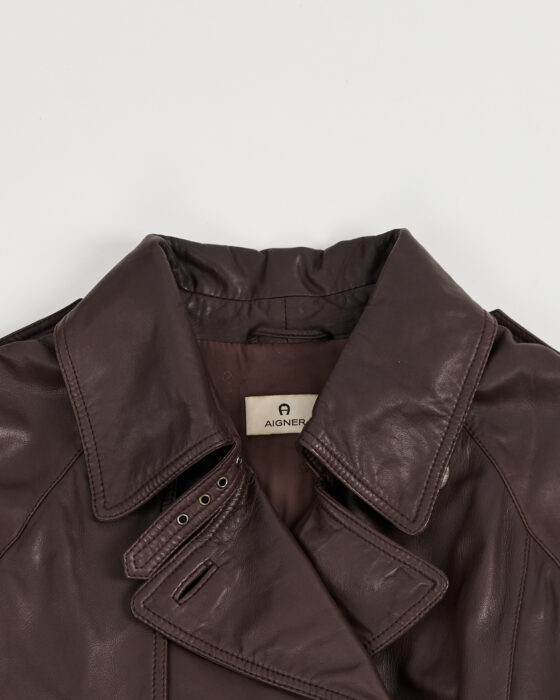 Винтажный кожаный тренч Aigner Aigner — фото 3