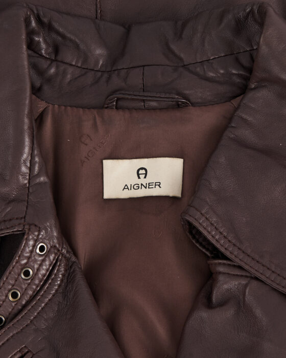 Винтажный кожаный тренч Aigner Aigner — фото 5