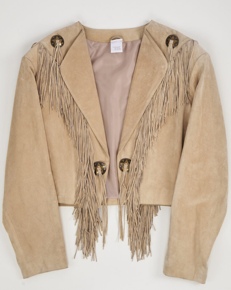 Винтажная замшевая куртка с бахромой