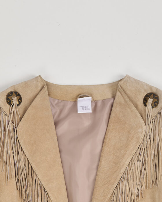 Винтажная замшевая куртка с бахромой — фото 3