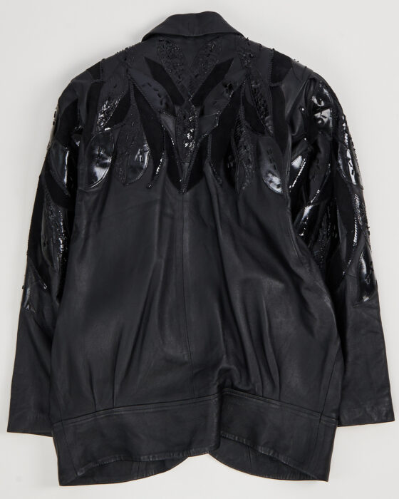 Винтажная кожаная куртка с декором — фото 2