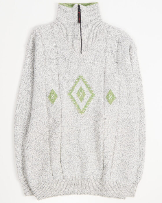 Винтажный  свитер с воротником на молнии Yes man