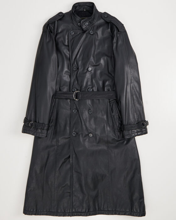 Винтажный кожаный тренч