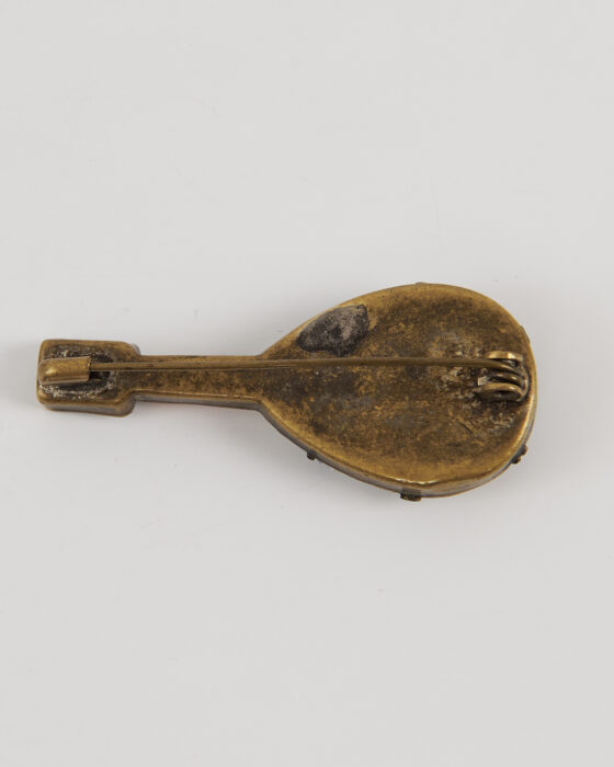 Винтажная брошь «Мандолина» с мозаикой — фото 2