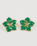 Винтажные серьги «Зелёный цветок»