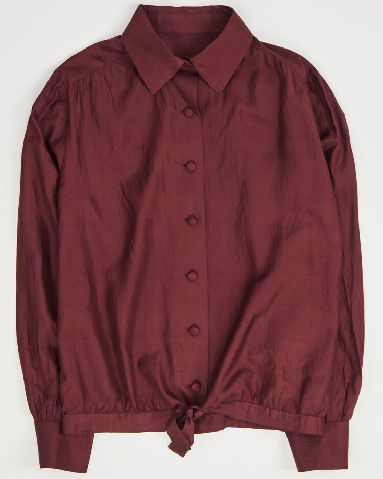 Блуза из шелка винного оттенка