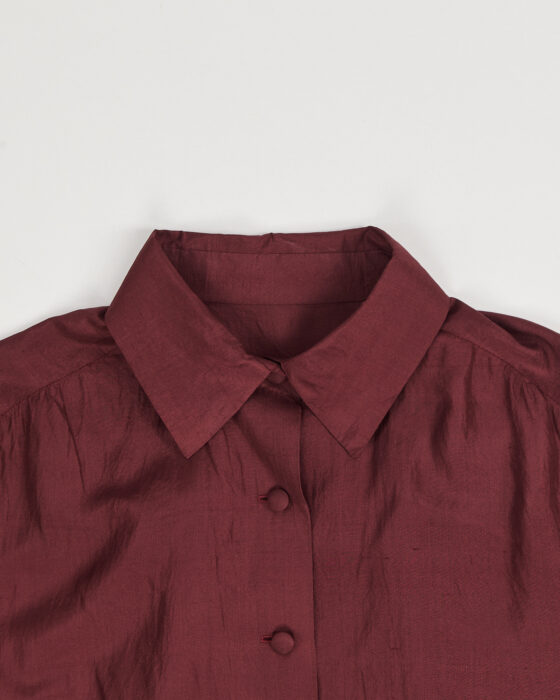 Блуза из шелка винного оттенка — фото 4