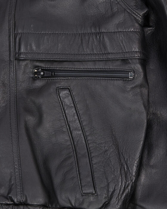 Куртка бомбер из натуральной кожи — фото 5