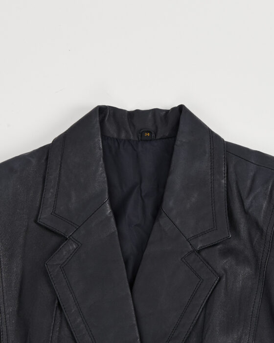 Винтажная кожаная куртка-бомбер — фото 3