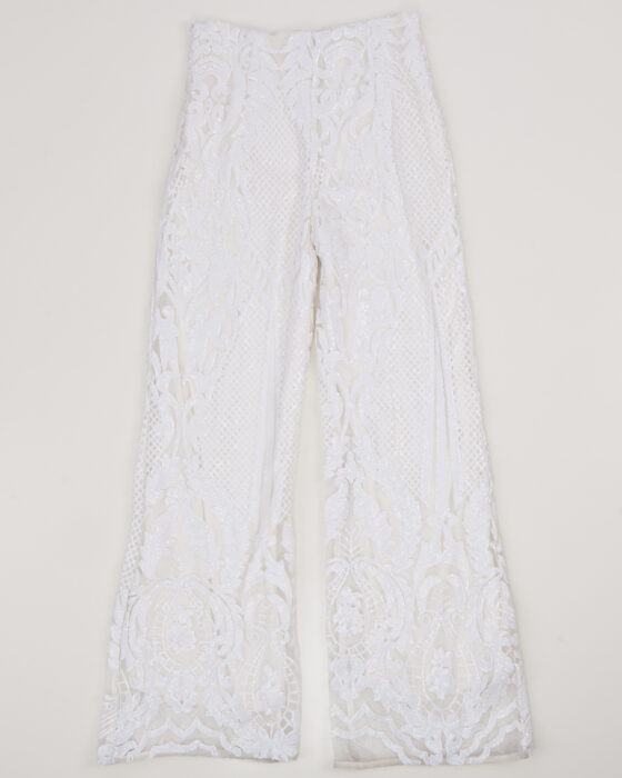 Кружевные брюки с вышивкой и пайетками Club london