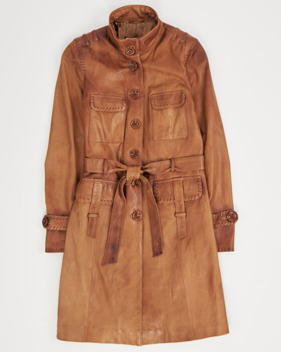 Винтажный кожаный плащ Tanavar Tanavar