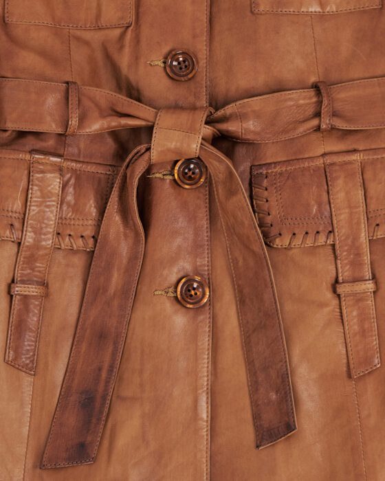 Винтажный кожаный плащ Tanavar Tanavar — фото 4