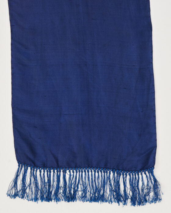 Синий шарф из дикого шелка — фото 2