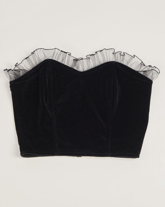 Бархатный корсет с сеткой