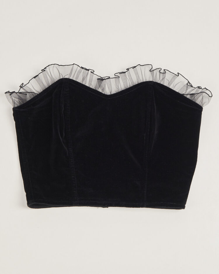 Бархатный корсет с сеткой