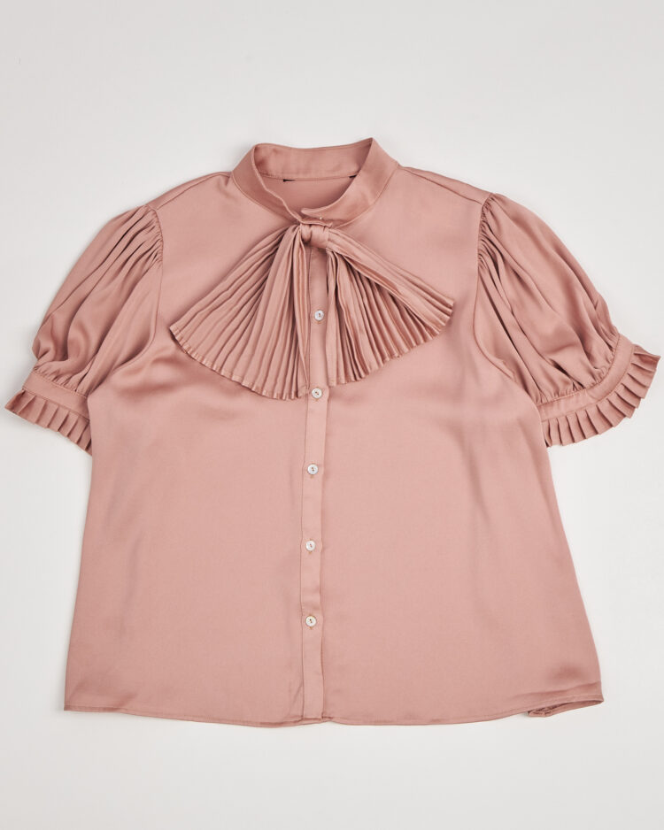 Блуза с плиссированным бантом