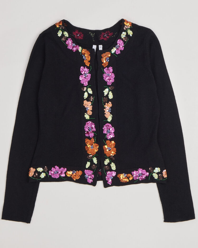 Кардиган из шелка с вышивкой