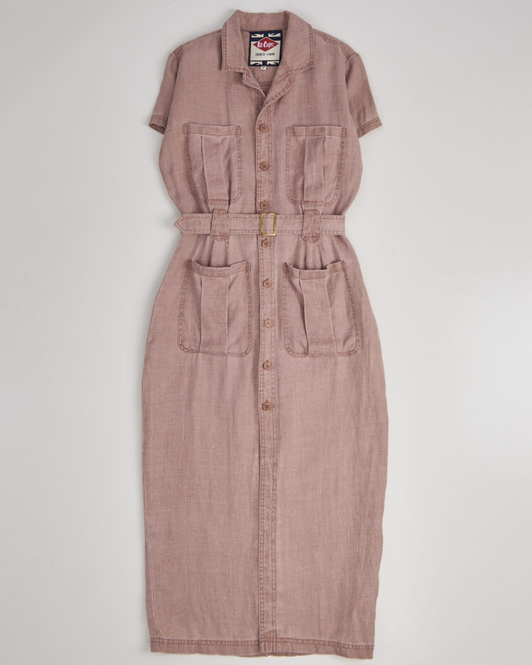 Платье-рубашка изо льна