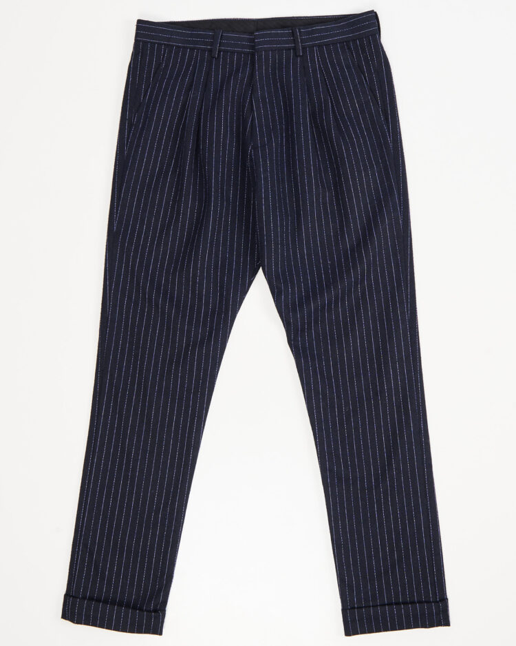 Брюки из шерсти в полоску