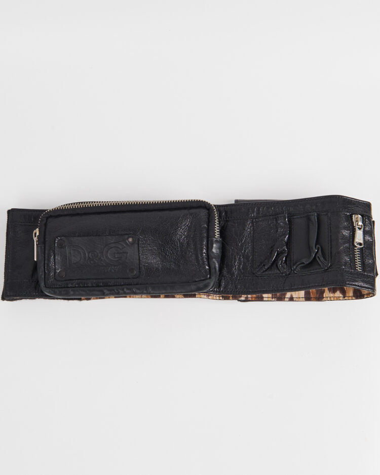Кожаная сумка-пояс D&G