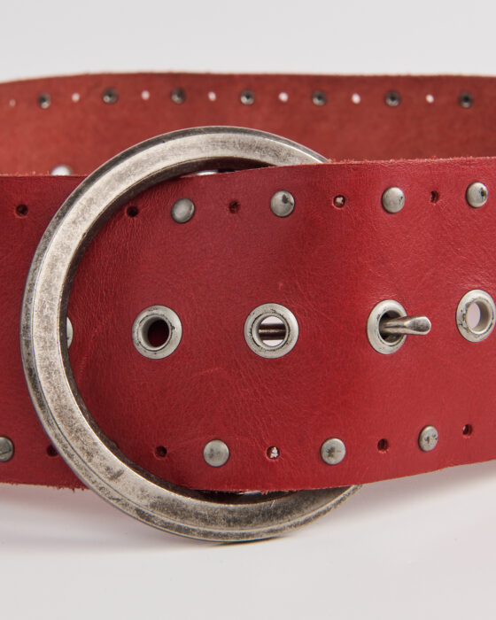 Кожаный ремень с люверсами — фото 3