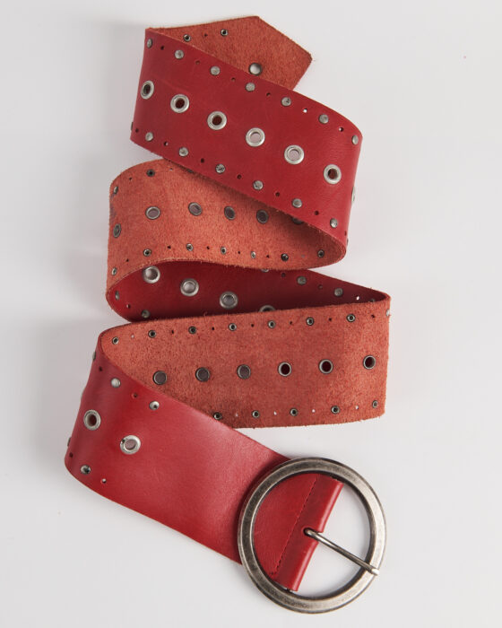 Кожаный ремень с люверсами — фото 4