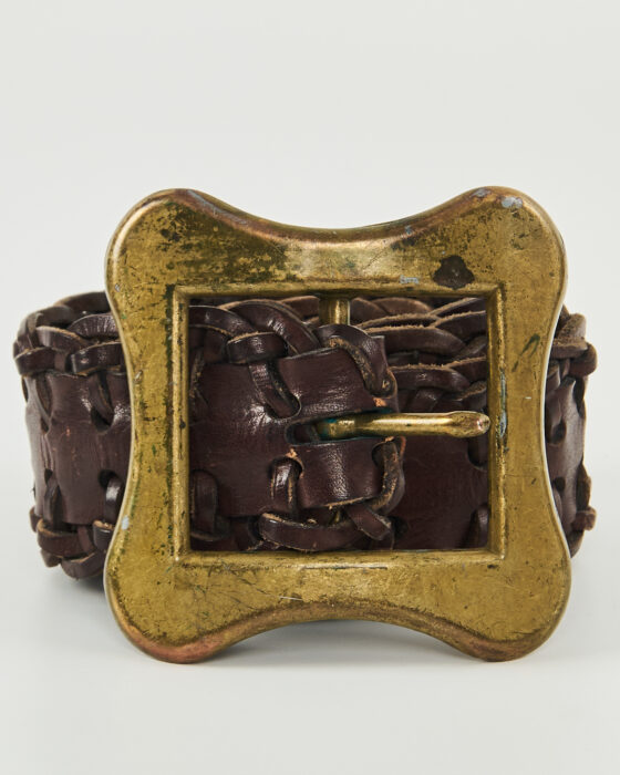 Плетеный кожаный ремень с пряжкой — фото 4