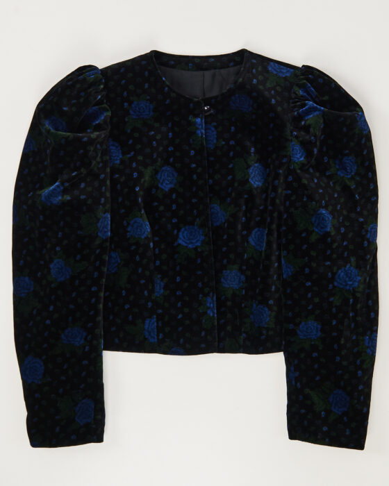 Вельветовый жакет с цветочным узором