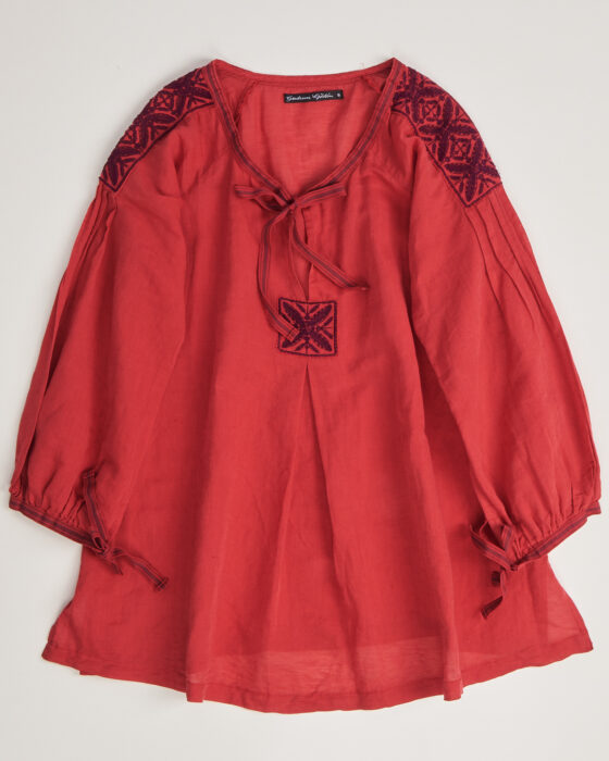 Блуза из льна и хлопка с вышивкой Gudrun Sjoden