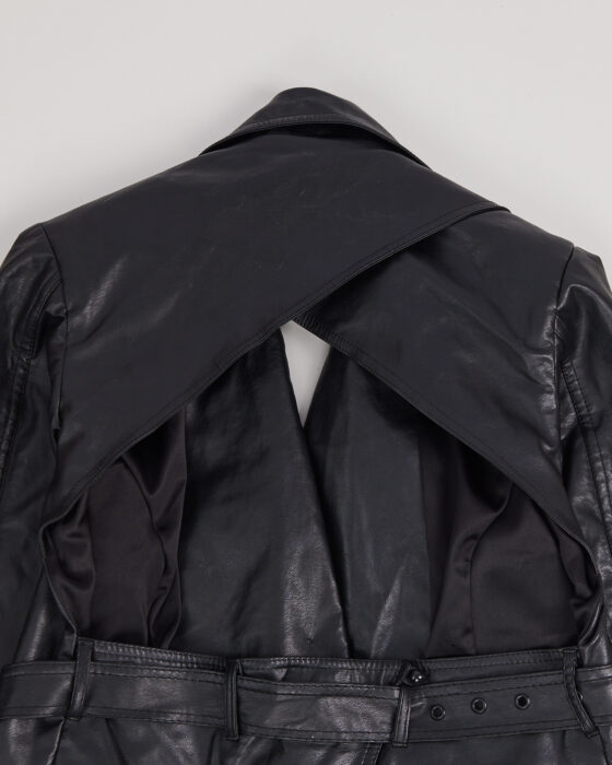 Авангардный жакет из эко-кожи — фото 5