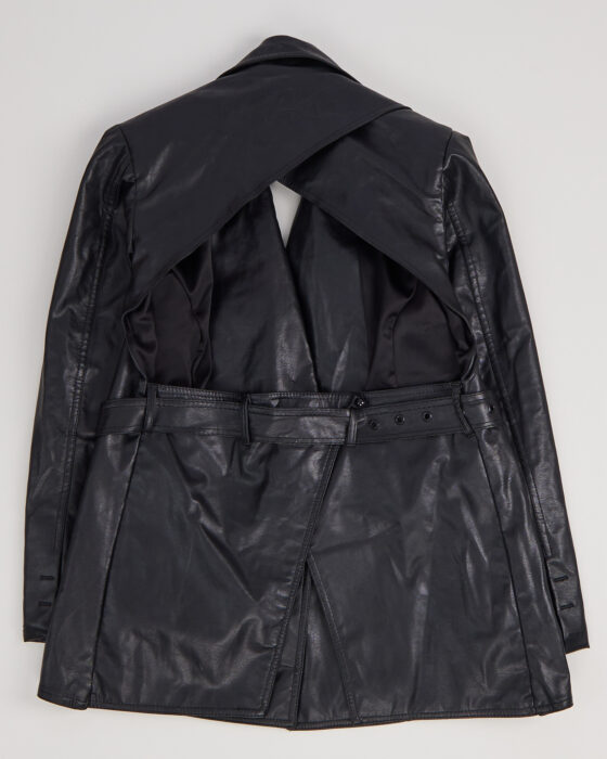 Авангардный жакет из эко-кожи — фото 2