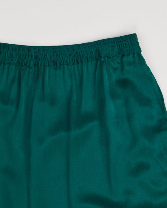 Брюки из шелка изумрудного цвета — фото 2