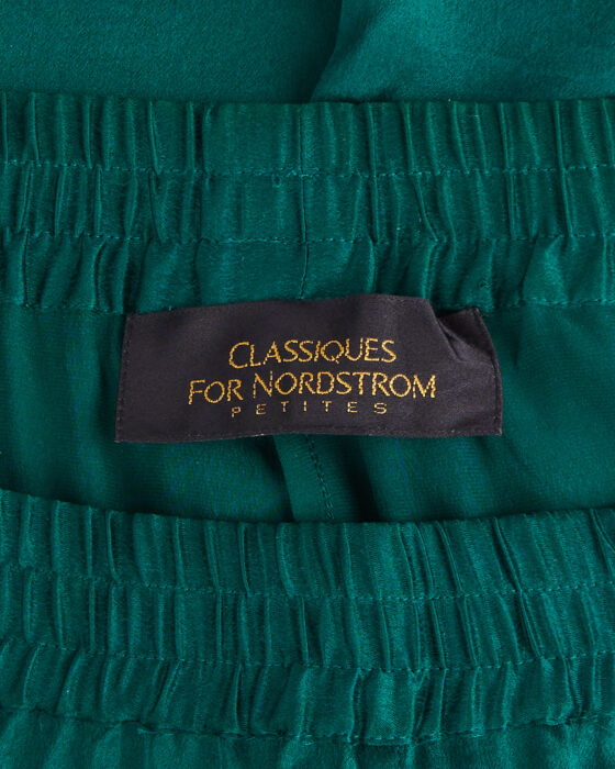 Брюки из шелка изумрудного цвета — фото 3