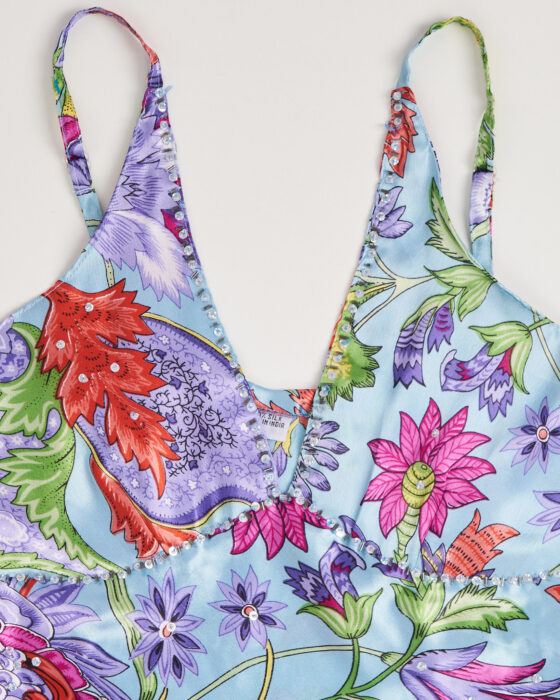 Шелковая блуза с цветочным принтом — фото 2