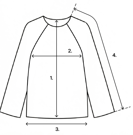 Как измерять верх реглан